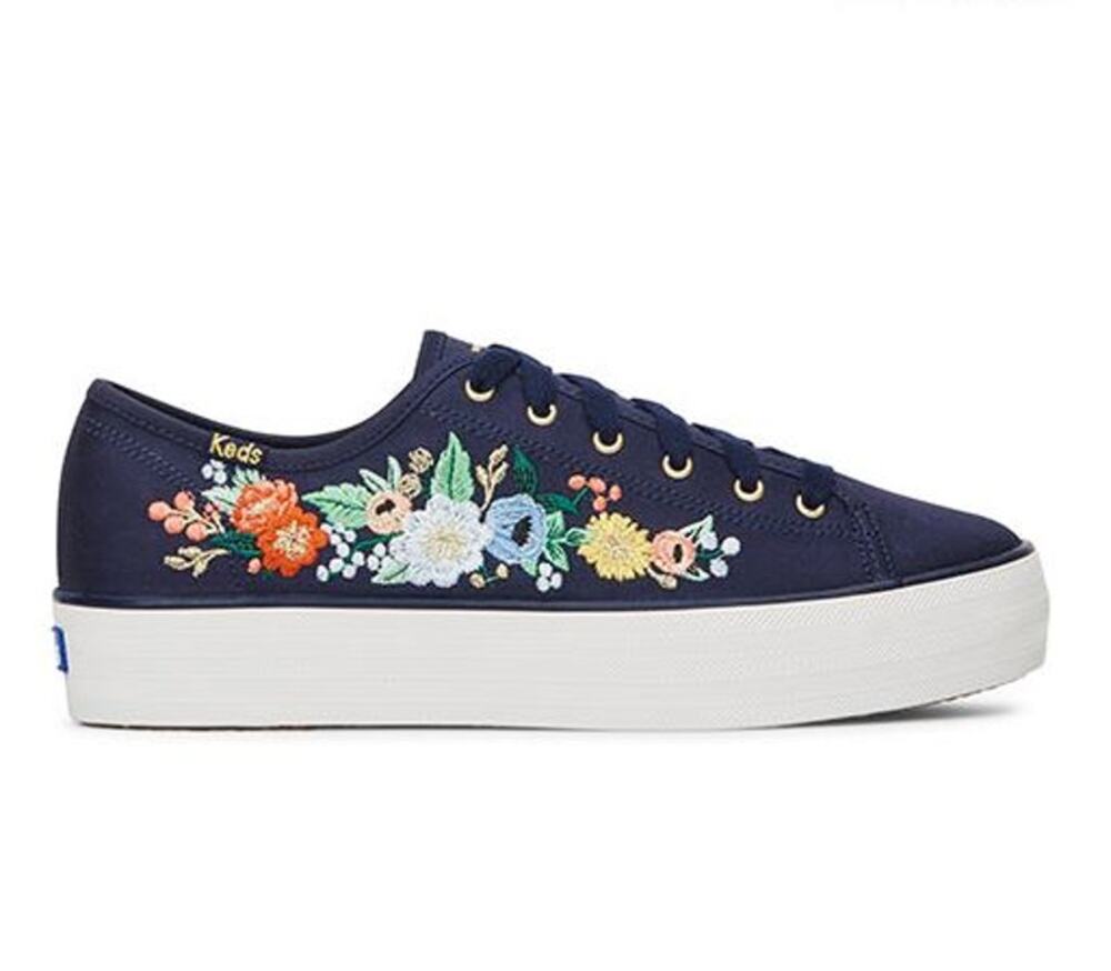 Keds x Rifle Paper Co Triple Kick Vintage Blossom Embroidered Sneakers US 7.5